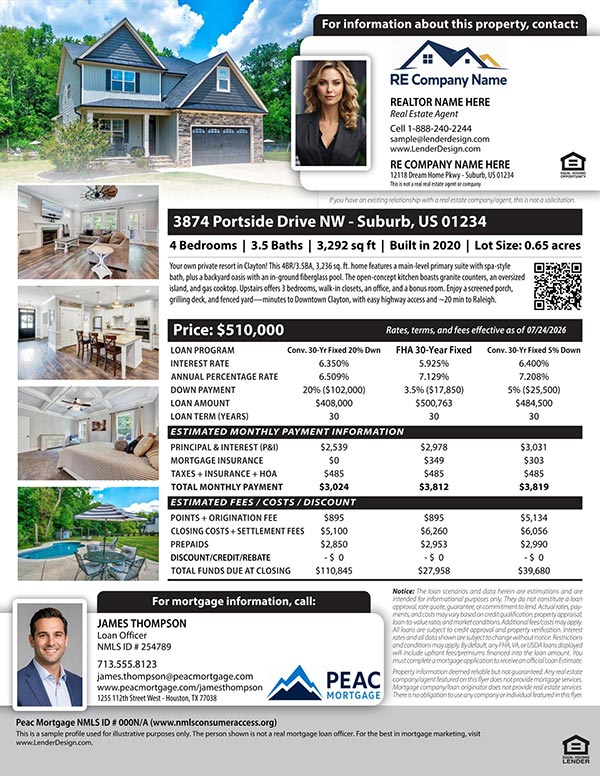 Agent at the Top mortgage open house flyer sample